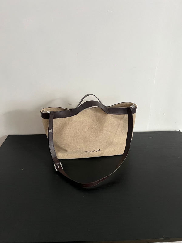 Torba od kanvasa s patchworkom i color-block dizajnom za žene, velika kapaciteta, svakodnevna, s ramenom i crossbody remenom