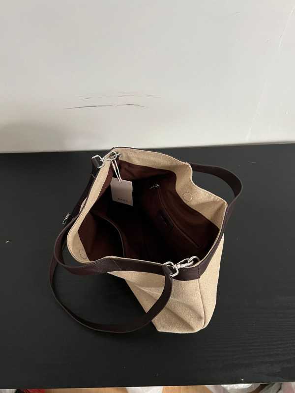 Torba od kanvasa s patchworkom i color-block dizajnom za žene, velika kapaciteta, svakodnevna, s ramenom i crossbody remenom