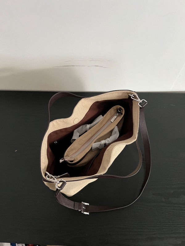 Torba od kanvasa s patchworkom i color-block dizajnom za žene, velika kapaciteta, svakodnevna, s ramenom i crossbody remenom