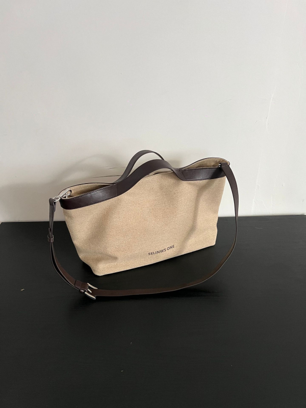 Torba od kanvasa s patchworkom i color-block dizajnom za žene, velika kapaciteta, svakodnevna, s ramenom i crossbody remenom