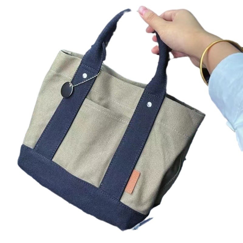 Ženska platnena tote torba s više pretinaca, japanskog stila, srednje veličine