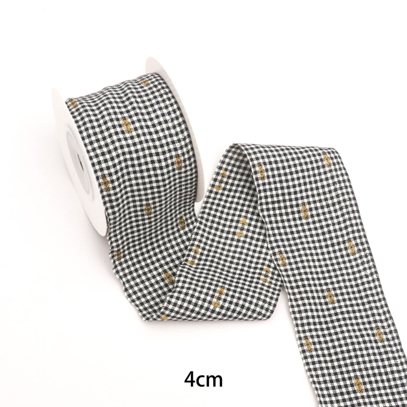 Šarena flokirana traka s točkicama i houndstooth uzorkom — ručno izrađena za odjeću i dodatke