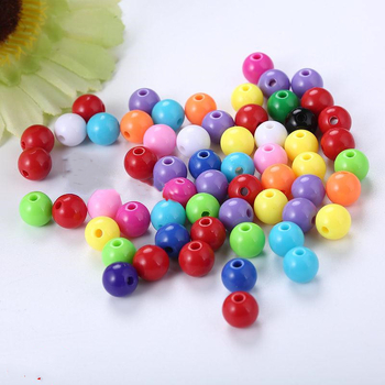 DIY ručno izrađene plastične perle – jednobojne kružne perle, boje poput karamela, ekološki prihvatljive akrilne perle