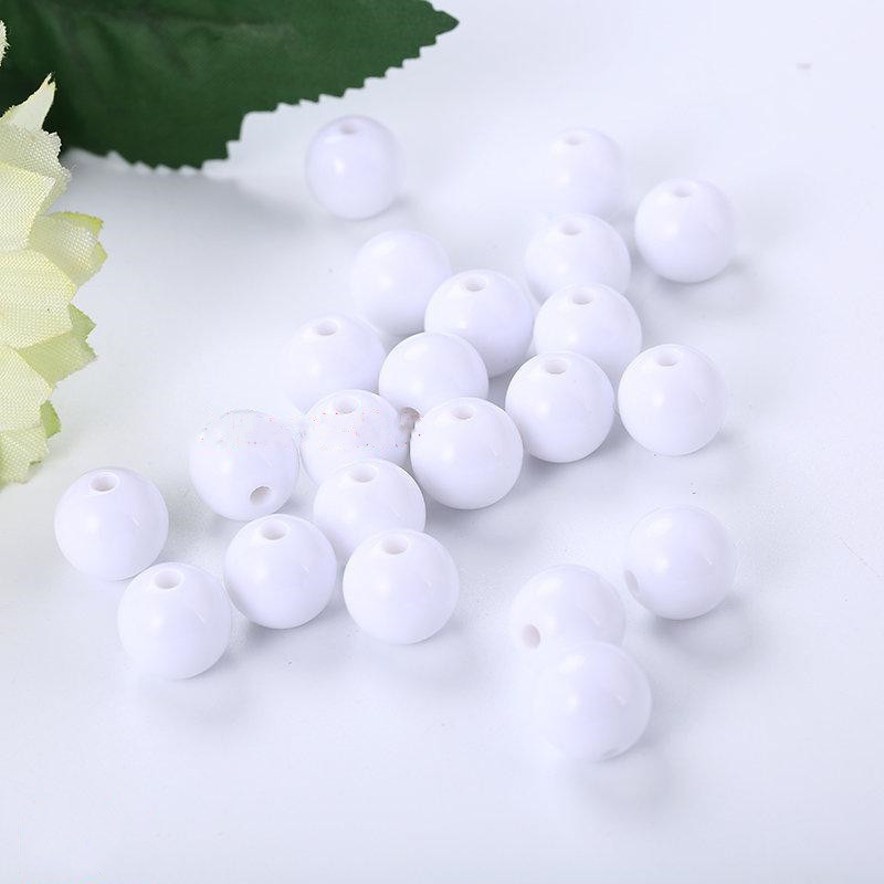 DIY ručno izrađene plastične perle – jednobojne kružne perle, boje poput karamela, ekološki prihvatljive akrilne perle