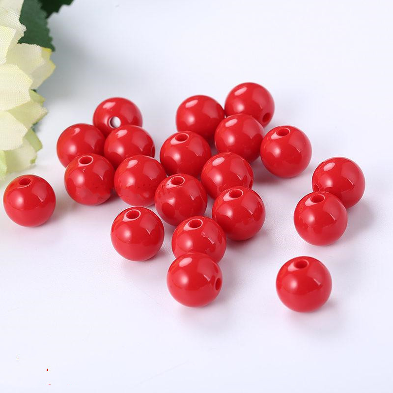 DIY ručno izrađene plastične perle – jednobojne kružne perle, boje poput karamela, ekološki prihvatljive akrilne perle