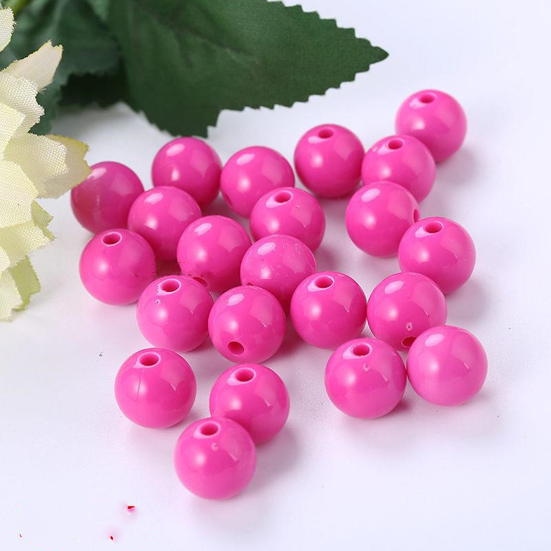 DIY ručno izrađene plastične perle – jednobojne kružne perle, boje poput karamela, ekološki prihvatljive akrilne perle
