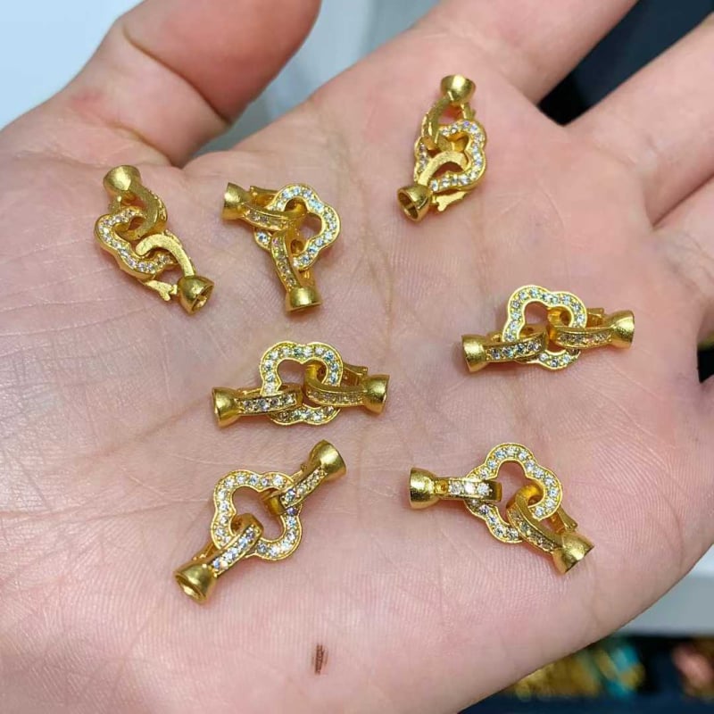 S925 Argint Sterling – Încuietoare cu diamant pentru colier cu perle și brățară