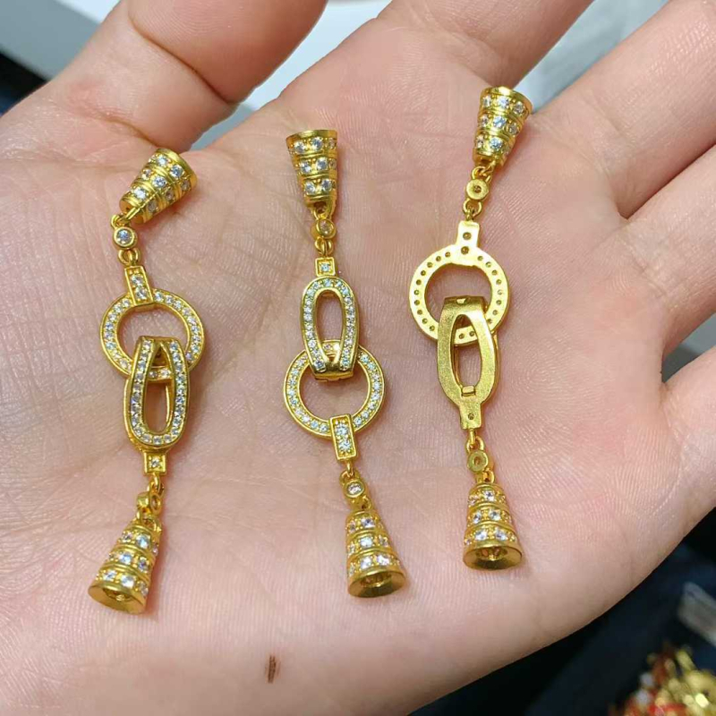 S925 Argint Sterling – Încuietoare cu diamant pentru colier cu perle și brățară