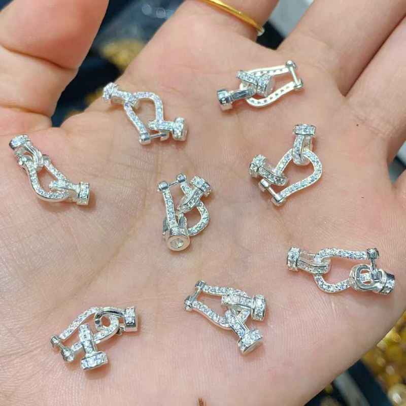 S925 Argint Sterling – Încuietoare cu diamant pentru colier cu perle și brățară