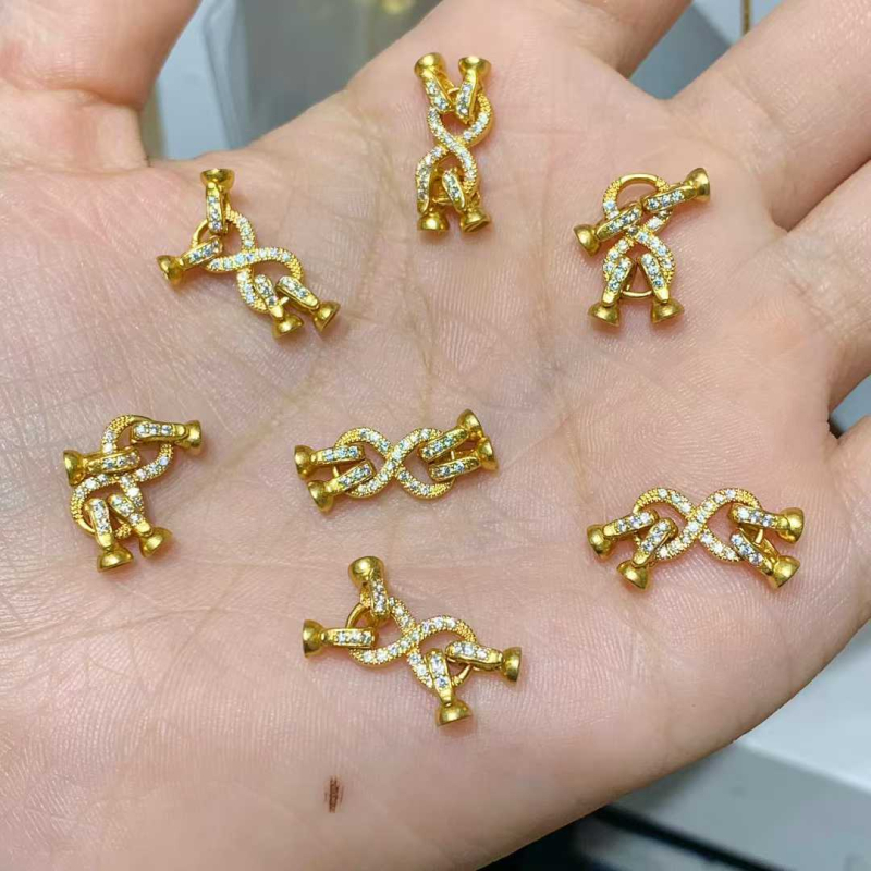 S925 Argint Sterling – Încuietoare cu diamant pentru colier cu perle și brățară