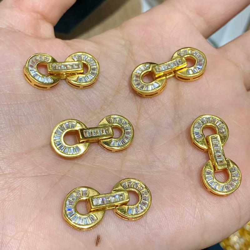 S925 Argint Sterling – Încuietoare cu diamant pentru colier cu perle și brățară