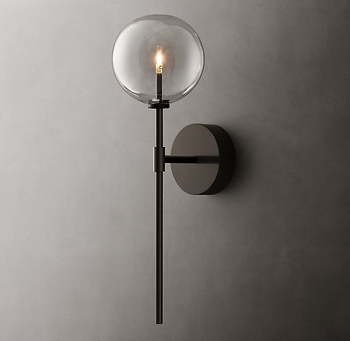 Zidna lampa s dugim staklenim globom, postmodernog dizajna s američkim retro šarmom, minimalistički stil za spavaću sobu, dnevni boravak i hodnik, nordični nadahnut zidni svjetiljka