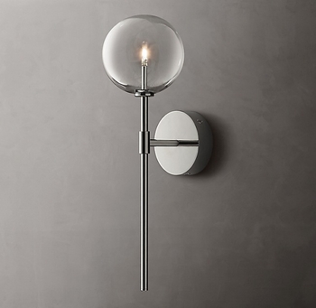 Zidna lampa s dugim staklenim globom, postmodernog dizajna s američkim retro šarmom, minimalistički stil za spavaću sobu, dnevni boravak i hodnik, nordični nadahnut zidni svjetiljka