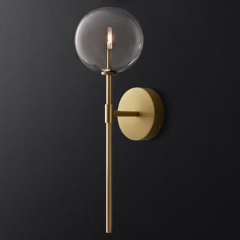 Zidna lampa s dugim staklenim globom, postmodernog dizajna s američkim retro šarmom, minimalistički stil za spavaću sobu, dnevni boravak i hodnik, nordični nadahnut zidni svjetiljka