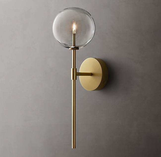 Zidna lampa s dugim staklenim globom, postmodernog dizajna s američkim retro šarmom, minimalistički stil za spavaću sobu, dnevni boravak i hodnik, nordični nadahnut zidni svjetiljka