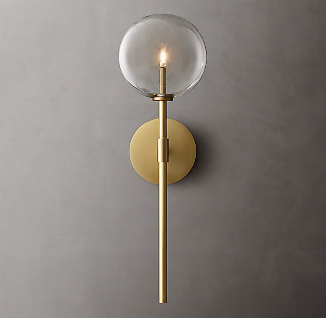 Zidna lampa s dugim staklenim globom, postmodernog dizajna s američkim retro šarmom, minimalistički stil za spavaću sobu, dnevni boravak i hodnik, nordični nadahnut zidni svjetiljka