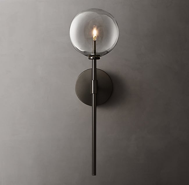 Zidna lampa s dugim staklenim globom, postmodernog dizajna s američkim retro šarmom, minimalistički stil za spavaću sobu, dnevni boravak i hodnik, nordični nadahnut zidni svjetiljka
