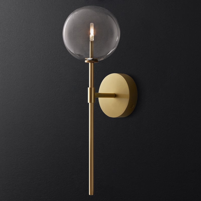 Zidna lampa s dugim staklenim globom, postmodernog dizajna s američkim retro šarmom, minimalistički stil za spavaću sobu, dnevni boravak i hodnik, nordični nadahnut zidni svjetiljka