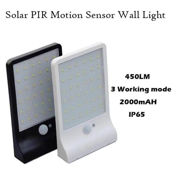 Lampa solară de exterior pentru perete, cu senzor de mișcare, curte și alee