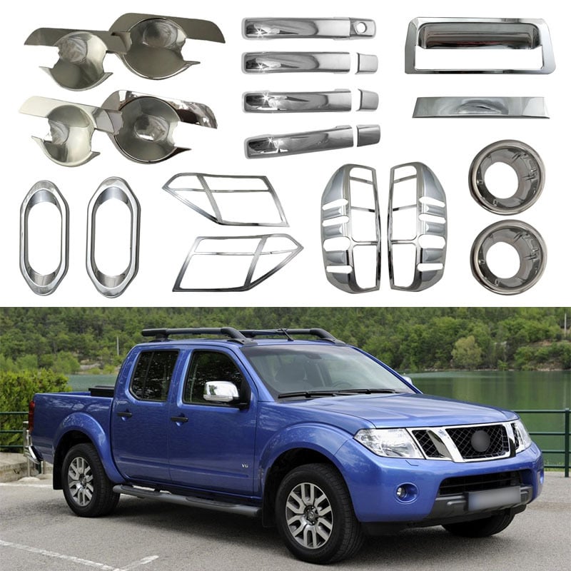 Vanjske dekoracije za Nissan Navara (2007-2013): okvir ručke vrata, poklopac retrovizora i ostali dekorativni elementi