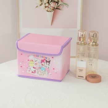 Cutie de depozitare cosmetică de birou din piele, pliabilă, cu capac rabatabil, rezistentă la apă și praf