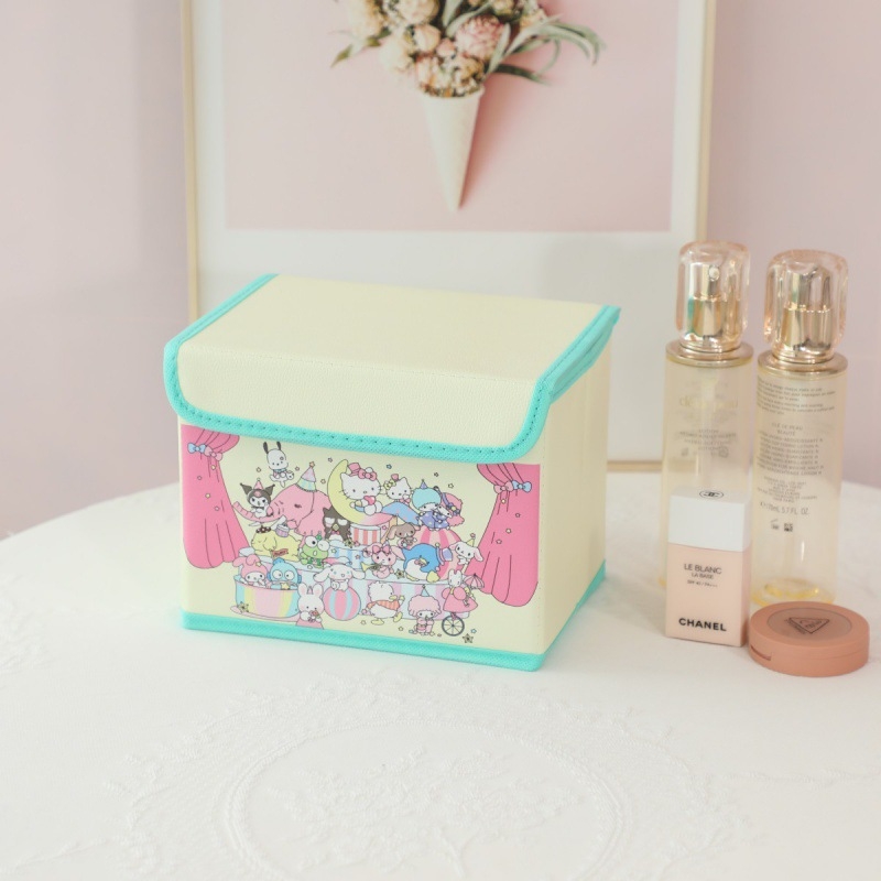 Cutie de depozitare cosmetică de birou din piele, pliabilă, cu capac rabatabil, rezistentă la apă și praf