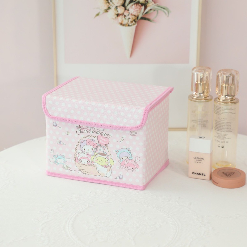 Cutie de depozitare cosmetică de birou din piele, pliabilă, cu capac rabatabil, rezistentă la apă și praf