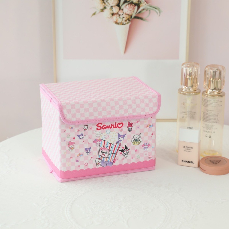 Cutie de depozitare cosmetică de birou din piele, pliabilă, cu capac rabatabil, rezistentă la apă și praf