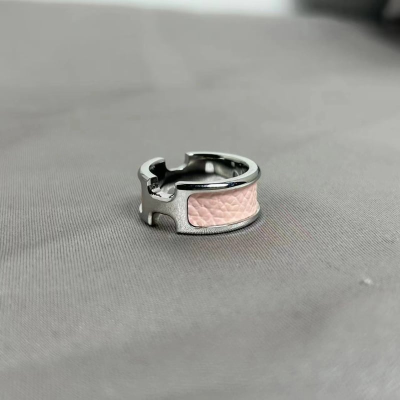 Унисекс пръстен от титановата стомана с покритие 18K розово злато — геометричен стил, пръстен за двойки