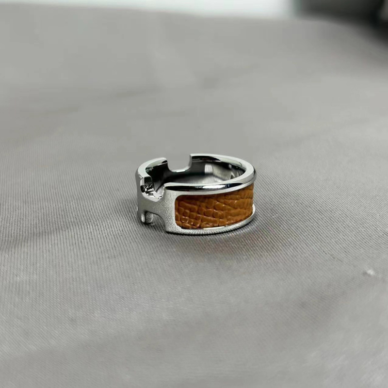 Унисекс пръстен от титановата стомана с покритие 18K розово злато — геометричен стил, пръстен за двойки