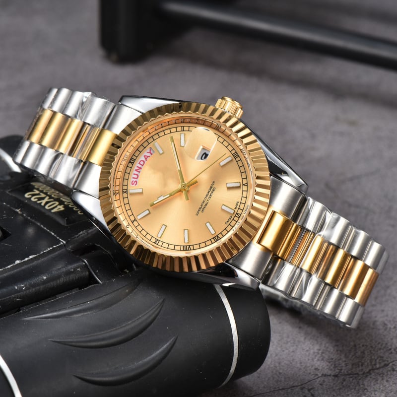 Ανδρικό ρολόι Lao Factory Series, πλήρους λειτουργίας Quartz, διπλό ημερολόγιο, ατσάλινο μπρασελέ
