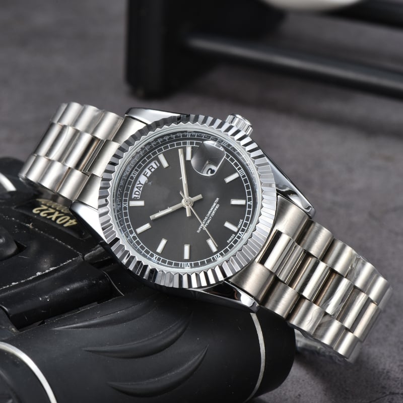 Ανδρικό ρολόι Lao Factory Series, πλήρους λειτουργίας Quartz, διπλό ημερολόγιο, ατσάλινο μπρασελέ