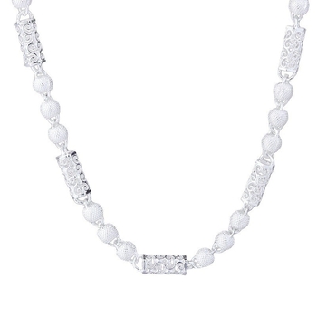 Ogrlica s motivom zmaja od S999 srebra, s premazom srebra, unisex, bambus lanac