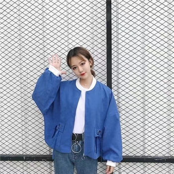 Ženska jakna Harajuku s rukavima u obliku šišmiša, opuštena silueta, korejski BF stil, kratka, za proljeće i jesen