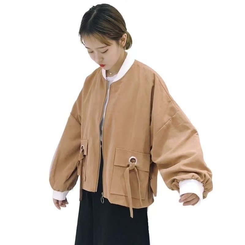 Ženska jakna Harajuku s rukavima u obliku šišmiša, opuštena silueta, korejski BF stil, kratka, za proljeće i jesen