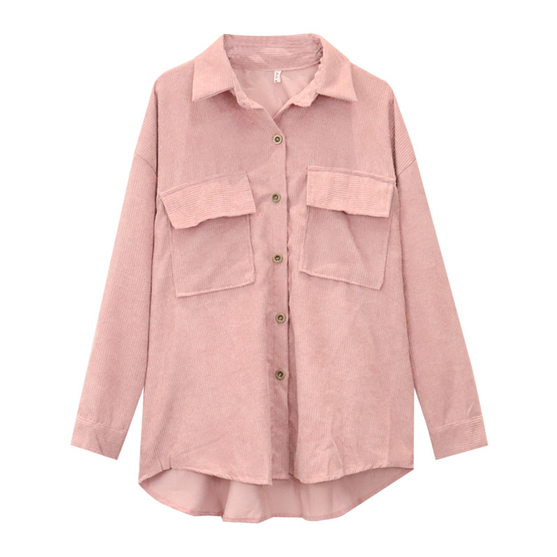 Ženska corduroy jakna, retro proljeće-jesenski stil, korejski stil, ležerni kroj, dugi rukavi