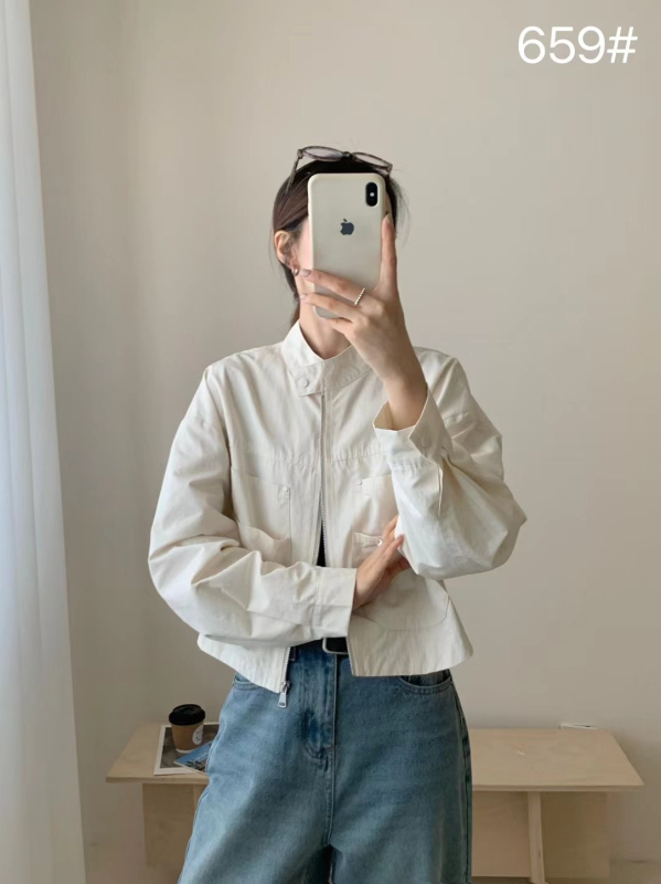 Ženska cropped bomber jakna, otporna na vjetar, retro pilotska jakna, korejski stil, visoka kvaliteta