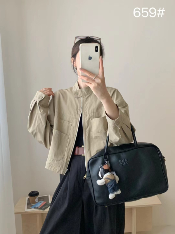 Ženska cropped bomber jakna, otporna na vjetar, retro pilotska jakna, korejski stil, visoka kvaliteta