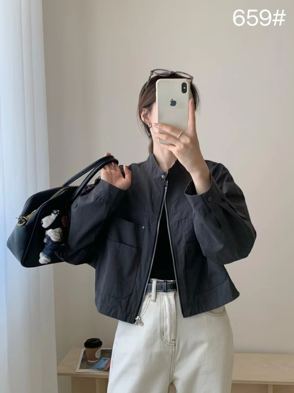 Ženska cropped bomber jakna, otporna na vjetar, retro pilotska jakna, korejski stil, visoka kvaliteta