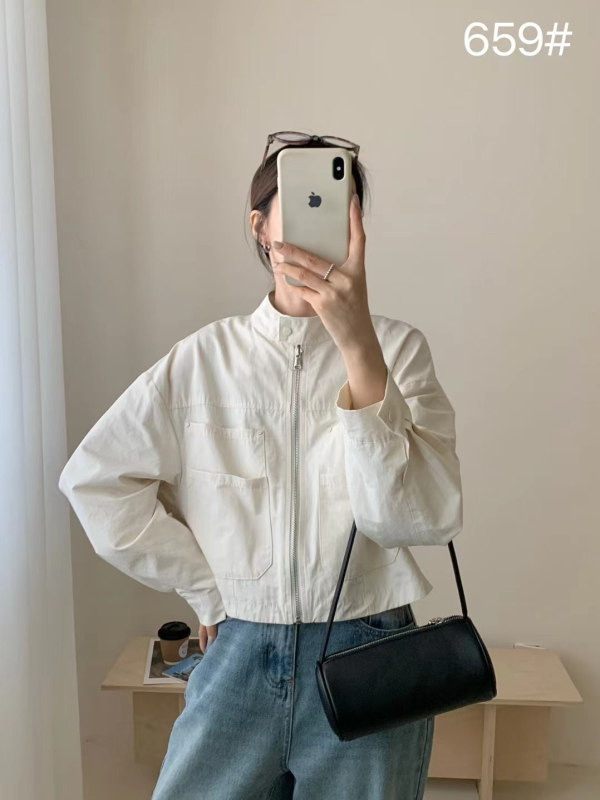 Ženska cropped bomber jakna, otporna na vjetar, retro pilotska jakna, korejski stil, visoka kvaliteta