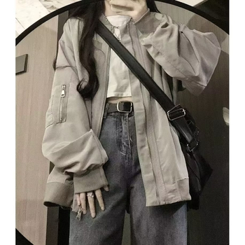Női oversized kardigán baseball stílusban, tavasz–ősz 2024, laza szabás, casual