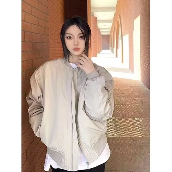 Női oversized kardigán baseball stílusban, tavasz–ősz 2024, laza szabás, casual