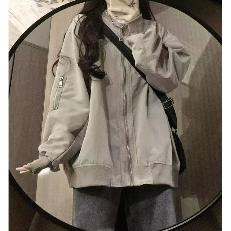 Női oversized kardigán baseball stílusban, tavasz–ősz 2024, laza szabás, casual