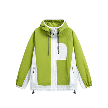 Jachetă outdoor cu glugă, blocuri de culoare, buzunare multiple, protecție solară ușoară, stil lejer de vară