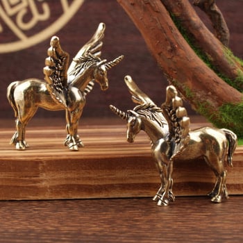 Ornamente din alamă cu unicorn și Pegaz, ponei rotativ, design retro creativ