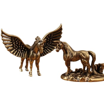 Ornamente din alamă cu unicorn și Pegaz, ponei rotativ, design retro creativ
