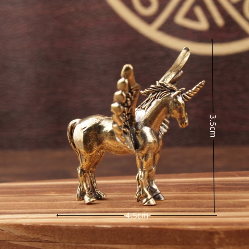 Ornamente din alamă cu unicorn și Pegaz, ponei rotativ, design retro creativ