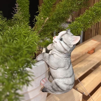 Smolnati bonsai ukrasi za vrt i akvarij, dekorativne figure mačke i psa, viseći lonac za akvarij
