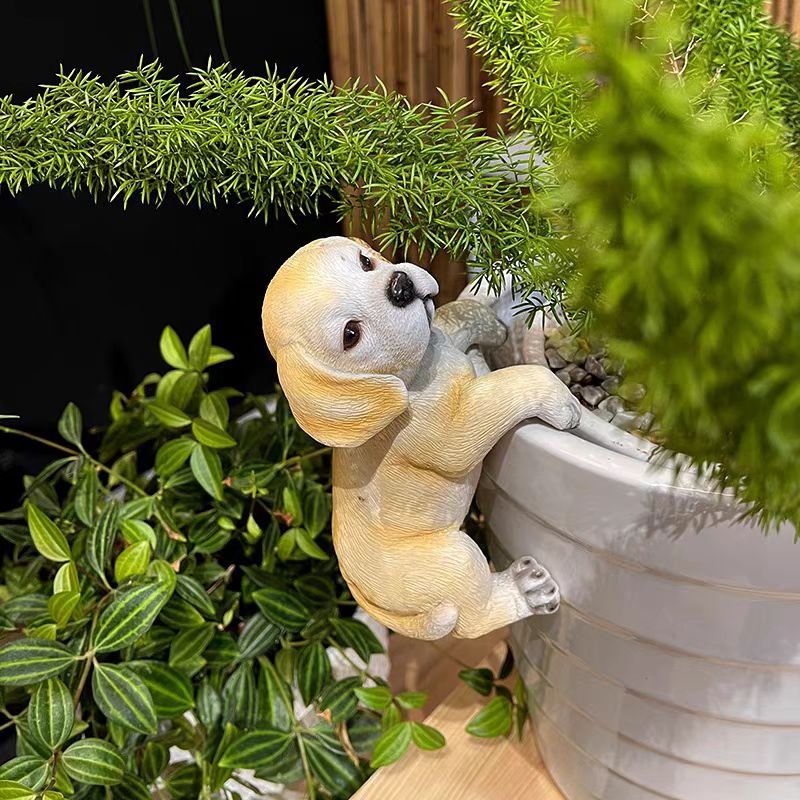 Smolnati bonsai ukrasi za vrt i akvarij, dekorativne figure mačke i psa, viseći lonac za akvarij