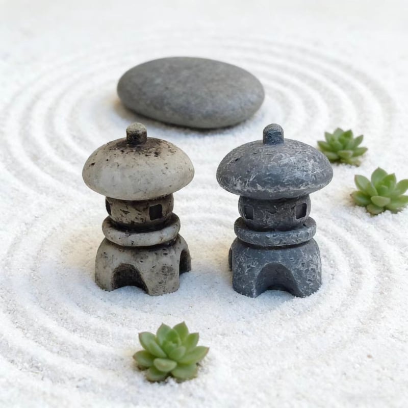Zen διακοσμητικό για διαλογισμό — μικρό τοπίο σε ιαπωνικό στυλ karesansui για οικιακή διακόσμηση